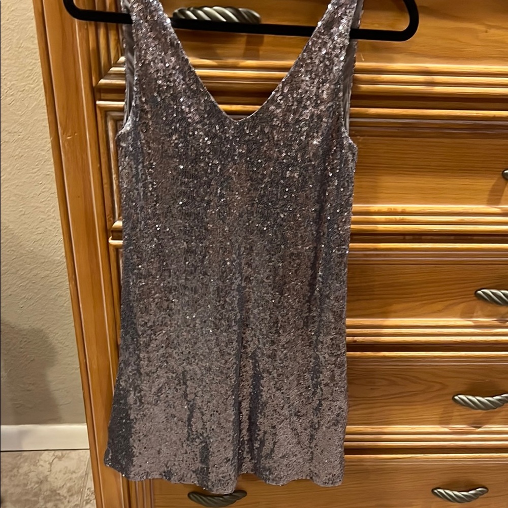 Forever 21 Silver Sequin Mini Dress